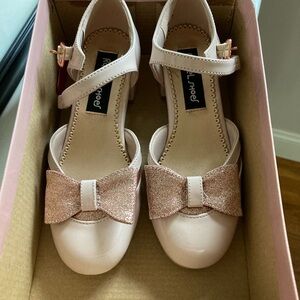 Rachel Shoes Pink Glitter Bow Kids Shoes size 2